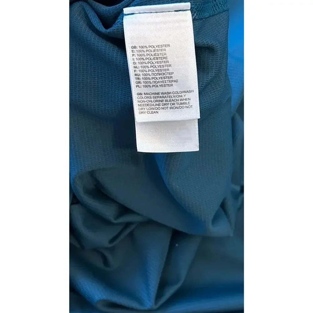 North Face Pullover Shirt Mens XL Teal Blue VaporWick Quarter Zip Outdoor Hiking